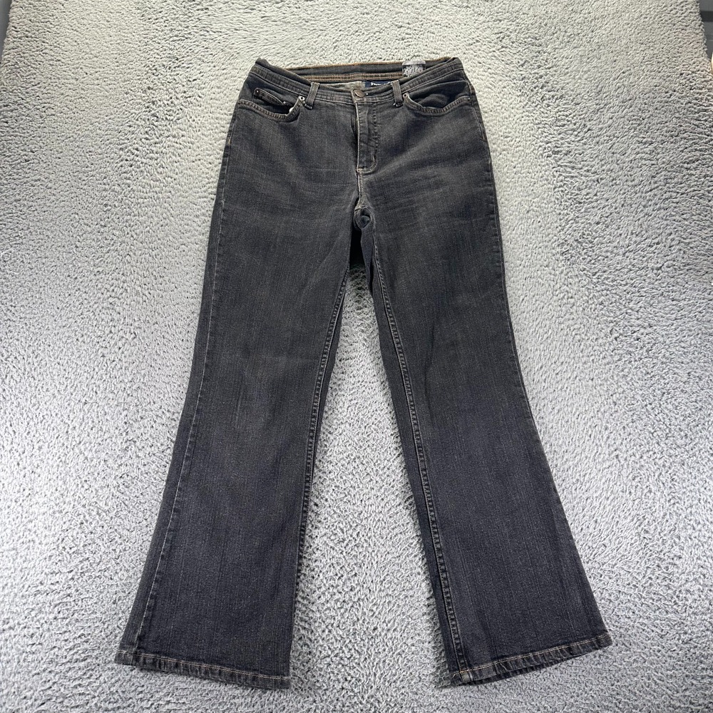 Denim & Co Jeans Womens 6P Black Cotton Denim Bootcut Curvy Workwear Stretch